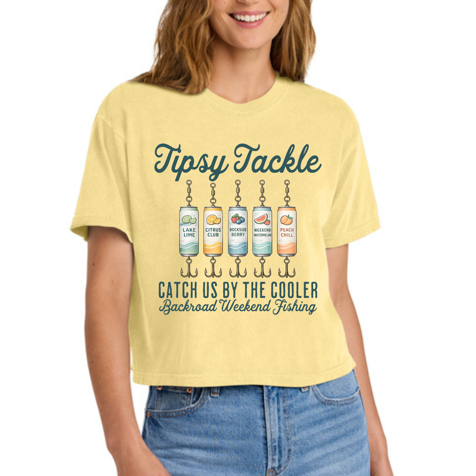 Tipsy Tackle Tee – Catch Us by the Cooler
