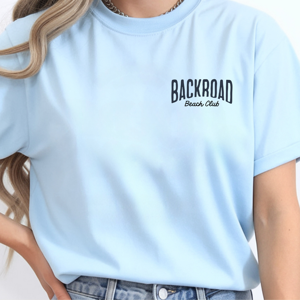 Backroad Beach Club Tee — Girls Just Wanna Have Sun Chambray | Comfort Colors