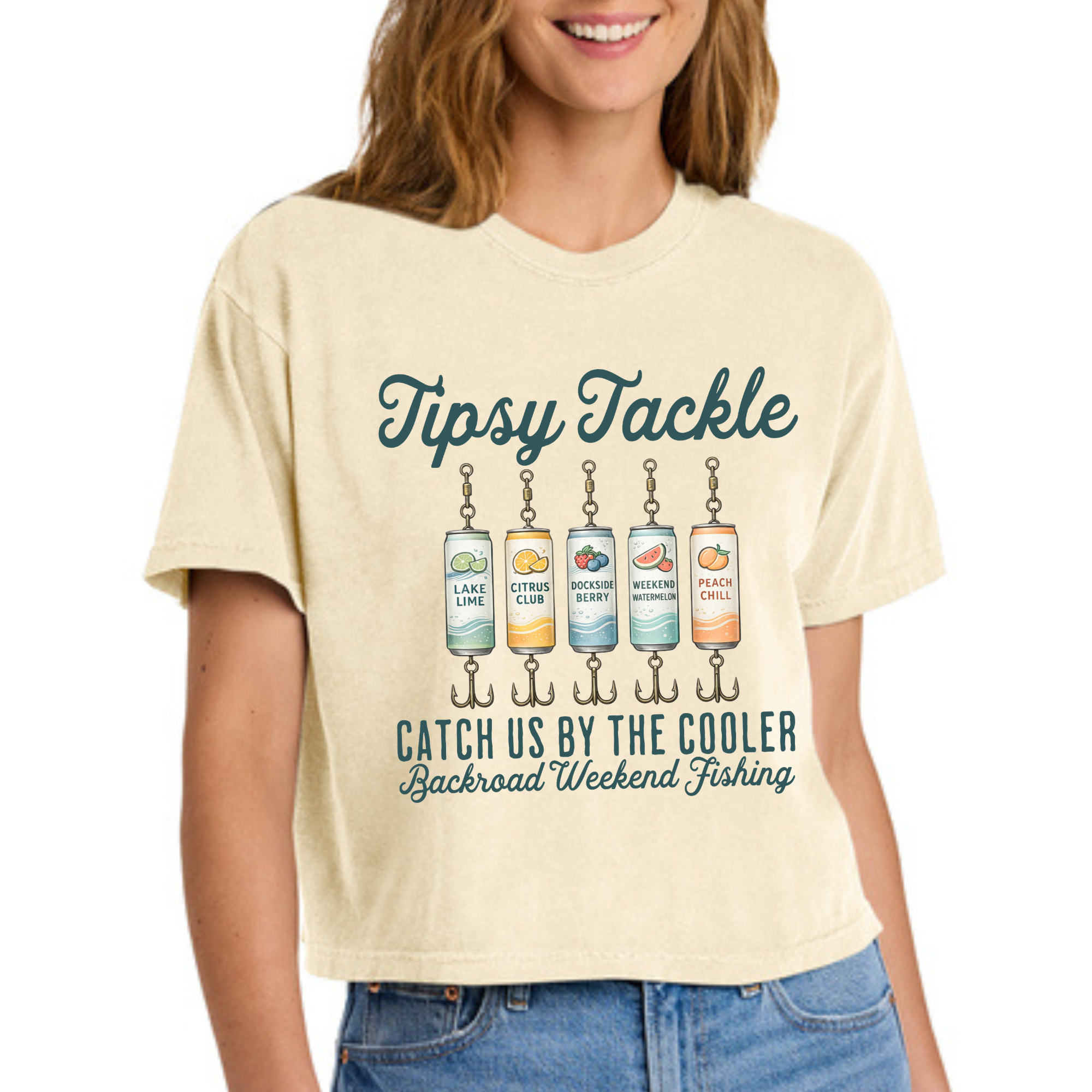 Tipsy Tackle Tee – Catch Us by the Cooler