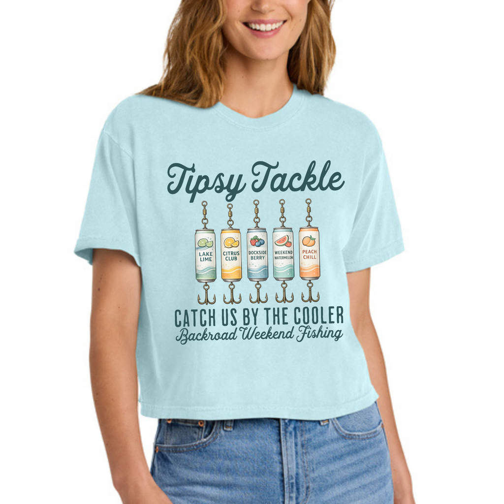 Tipsy Tackle Tee – Catch Us by the Cooler