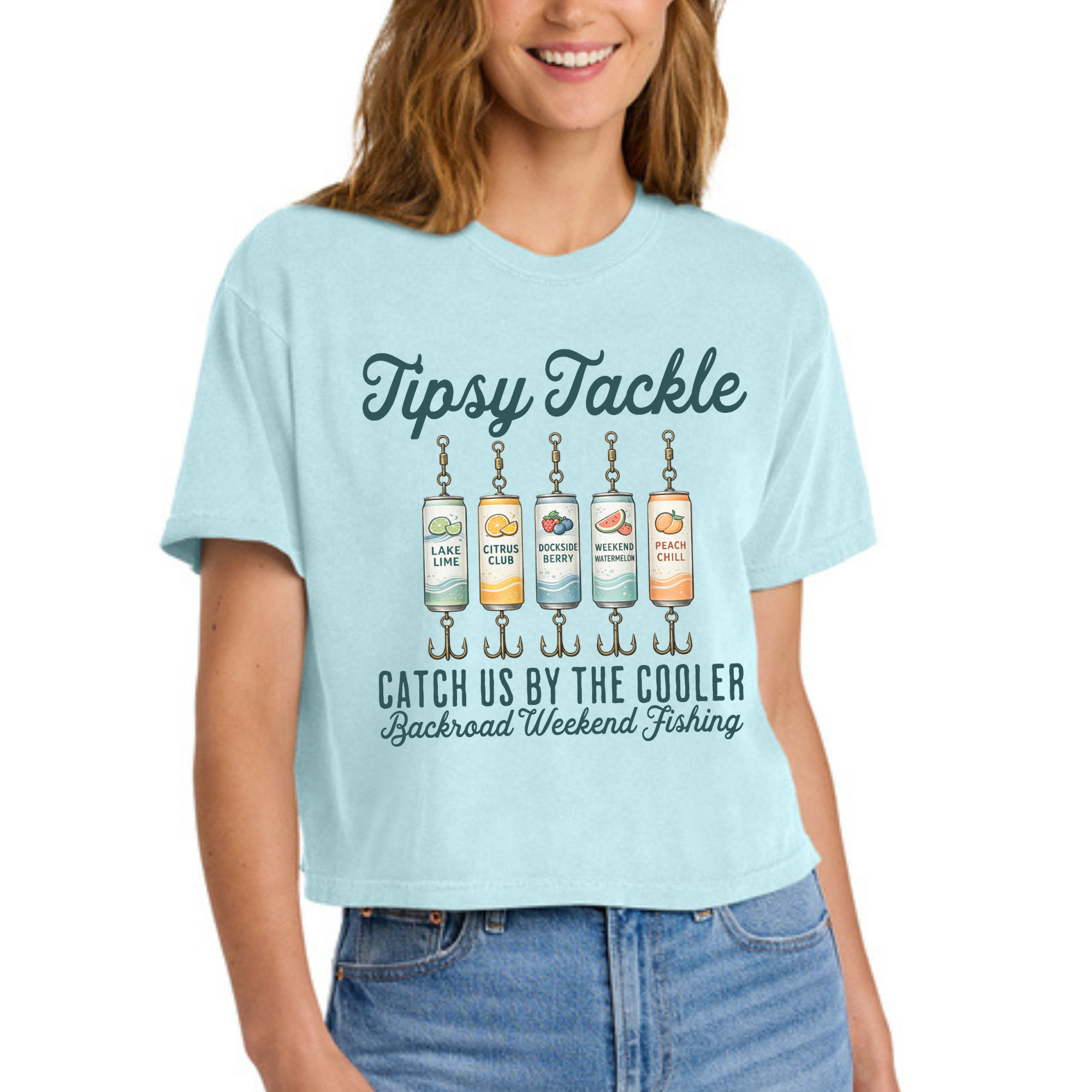 Tipsy Tackle Tee – Catch Us by the Cooler